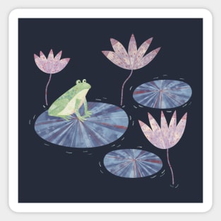 Frog in a Lily Pond Sticker